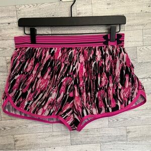 Under Armour Shorts Womens Sz-small Fitted Printed Perfect Pace Running HeatGear